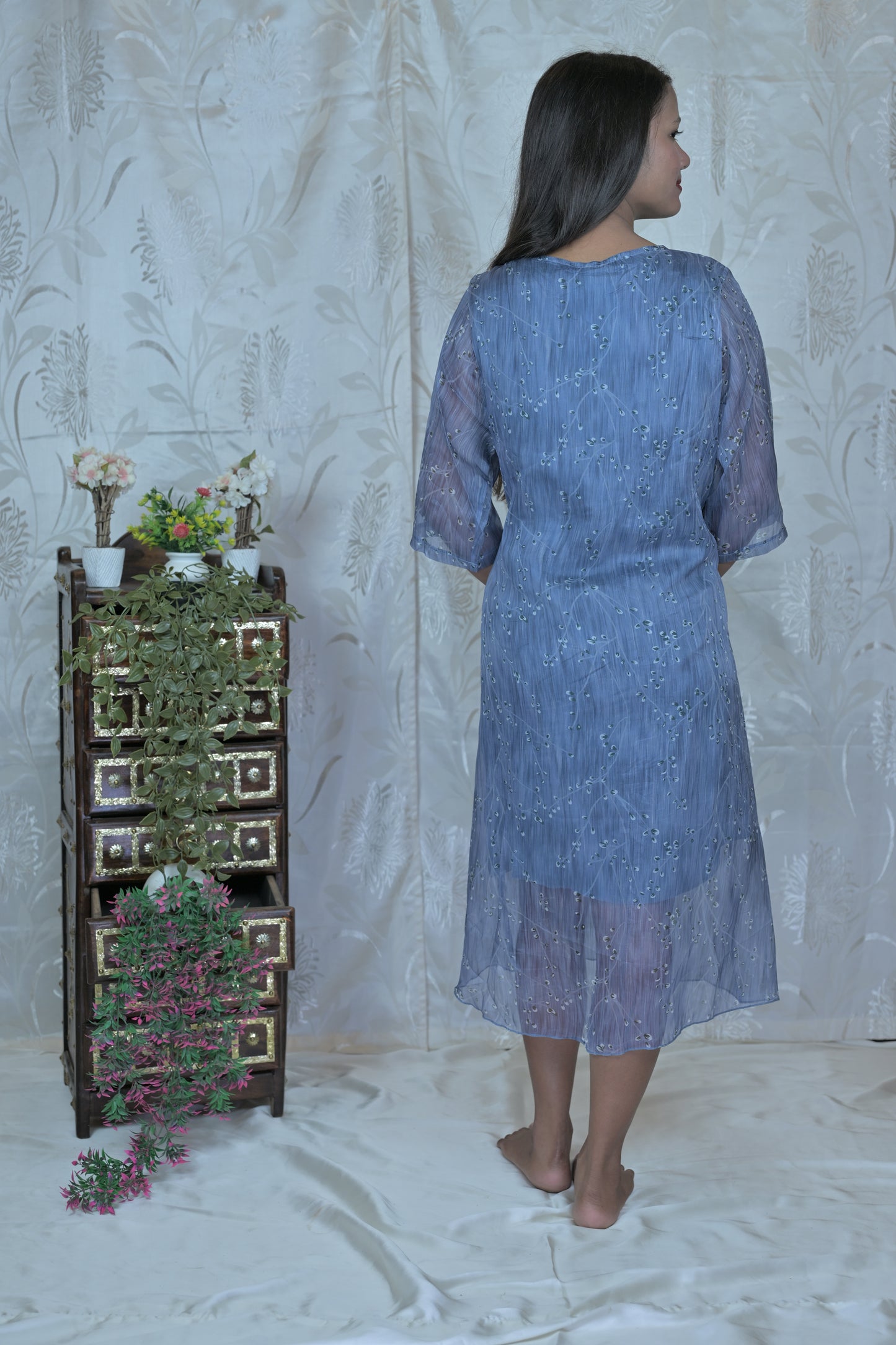 Twilight Mist Embroidered Dress