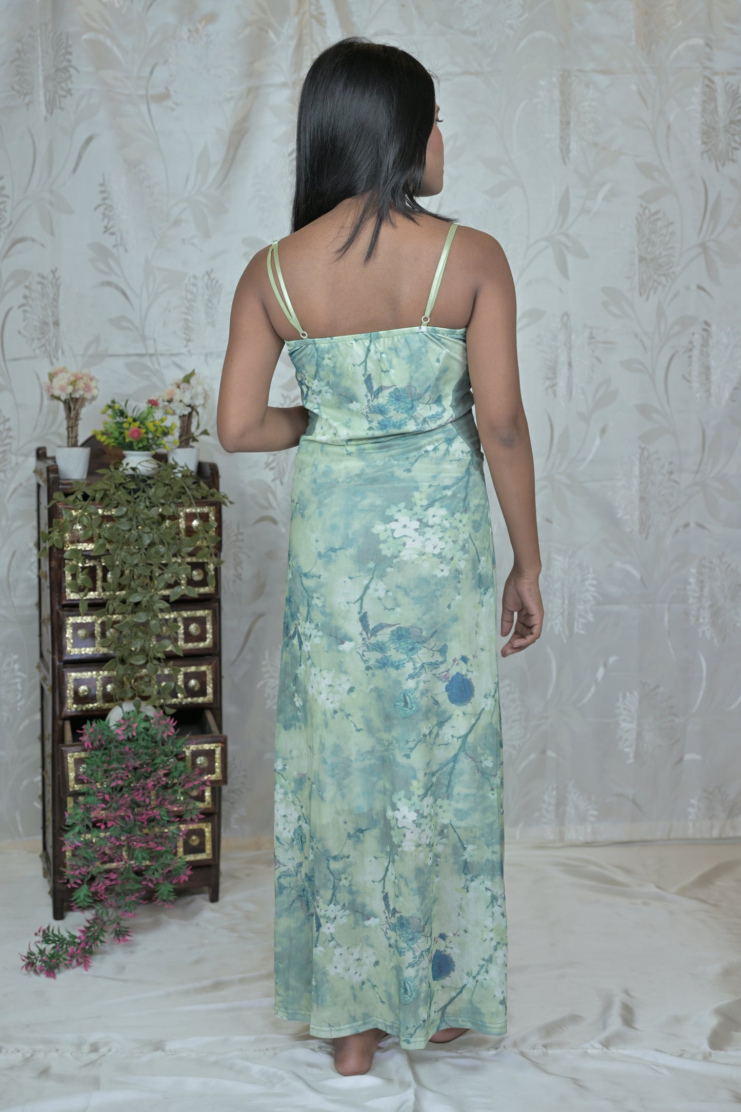 Korean Mesh Sleeveless Dress with Shrug