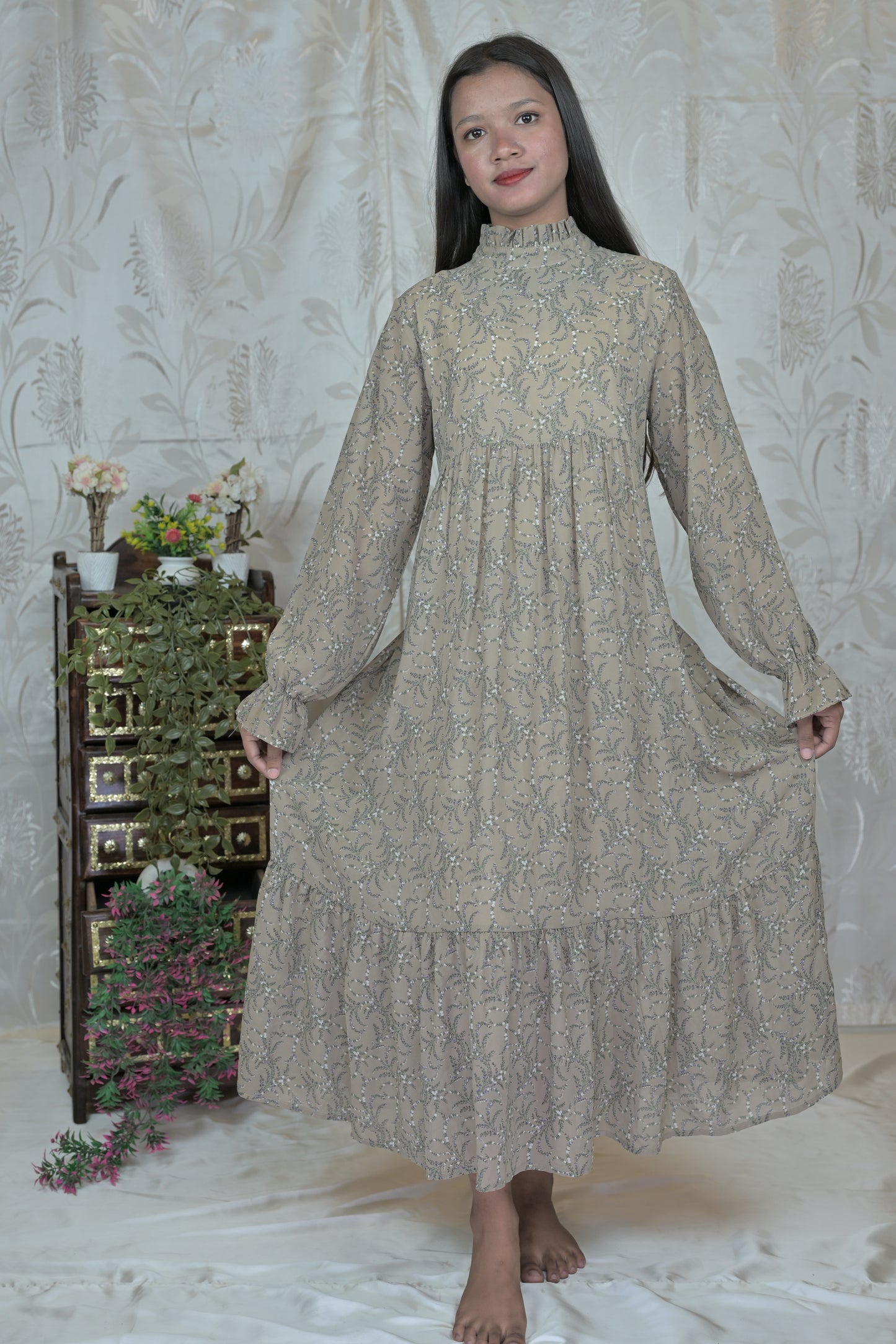 Mocha Bloom Maxi Dress