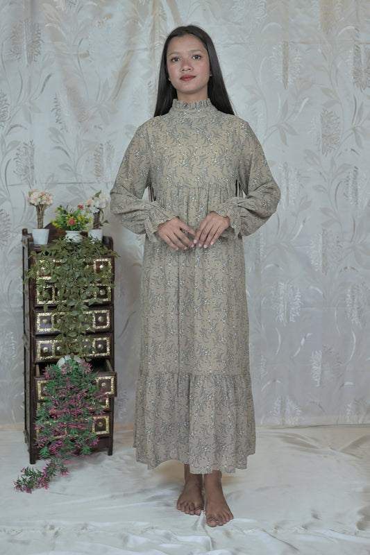 Mocha Bloom Maxi Dress