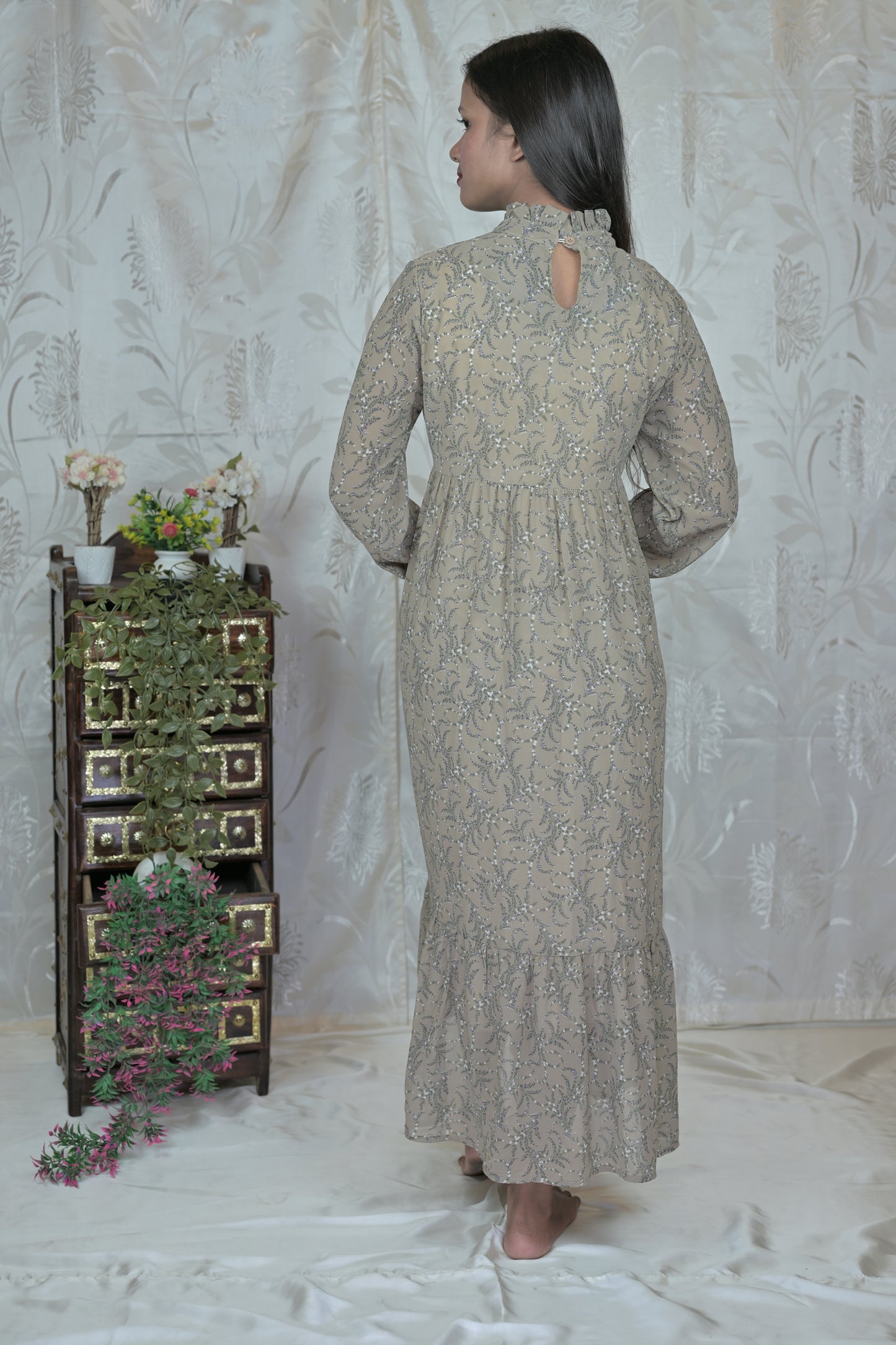 Mocha Bloom Maxi Dress