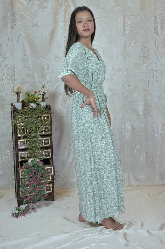 Sage Whisper Oversized Wrap Maxi