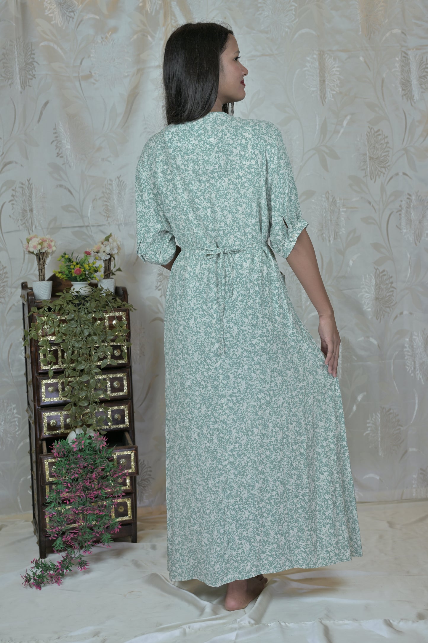 Sage Whisper Oversized Wrap Maxi
