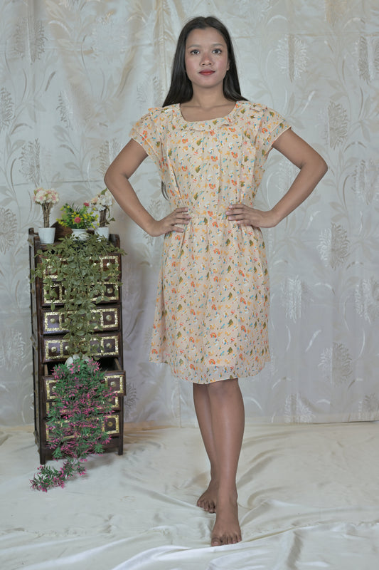 Peach Blossom Flutter Dress
