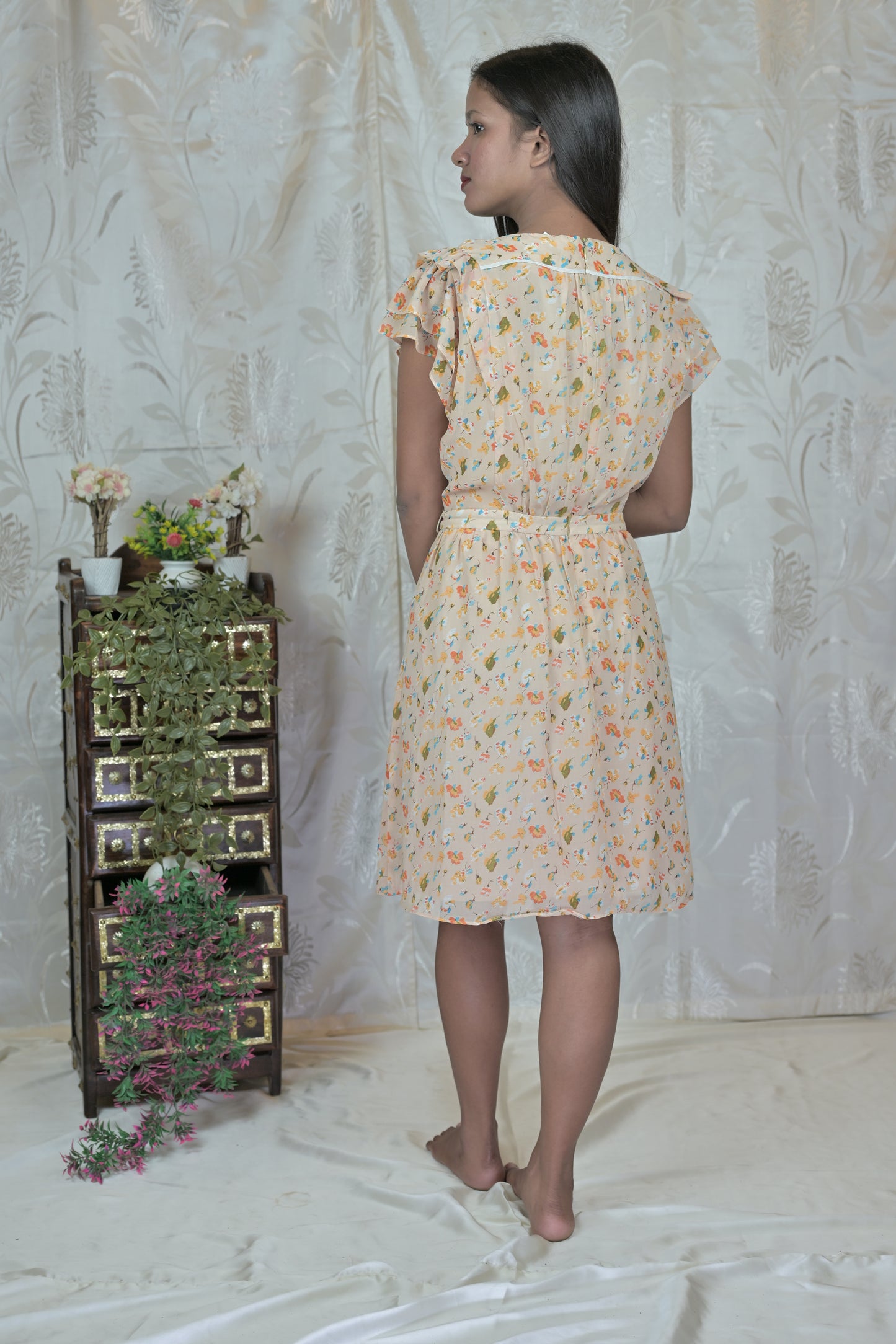 Peach Blossom Flutter Dress