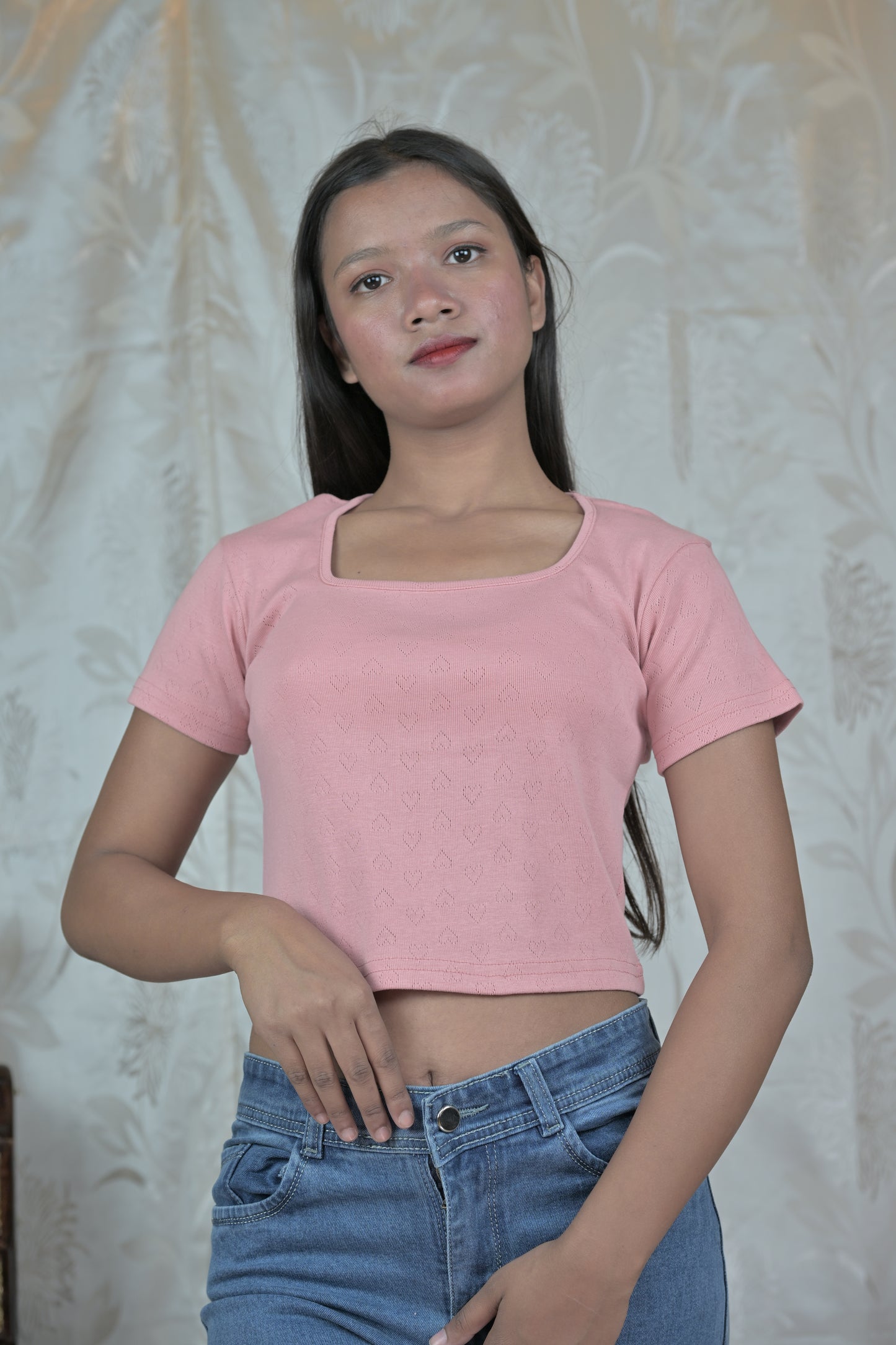 Heart Knit Crop Top