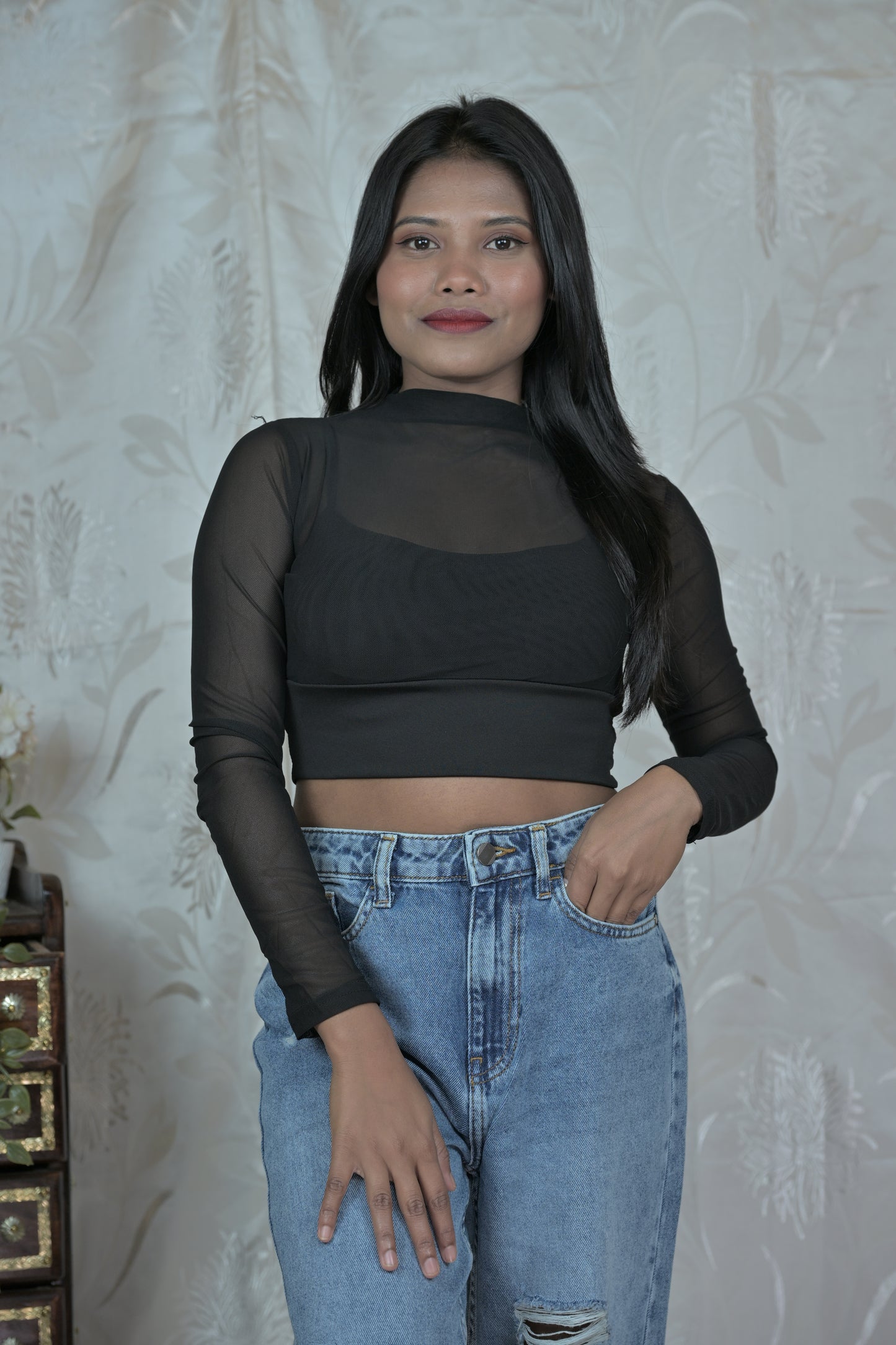 Sheer Mesh Crop Top