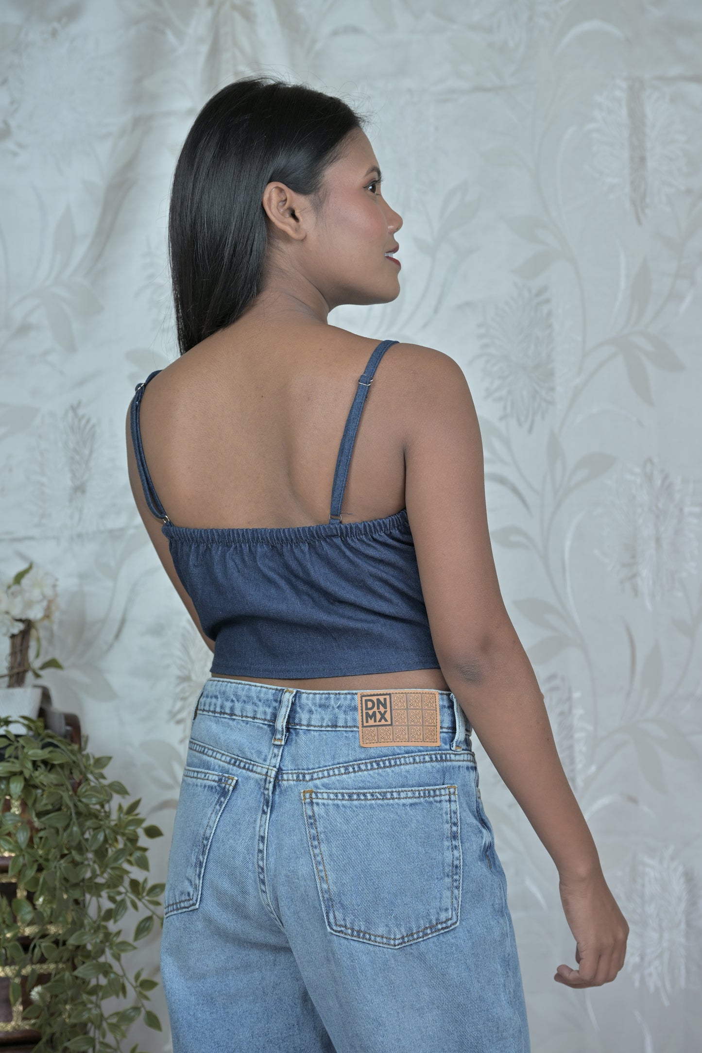 Washed Denim Textured Corset Tops (Light & Dark Variants)