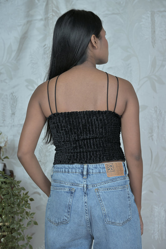 Sequin Embellished Halter Strap Cami Top