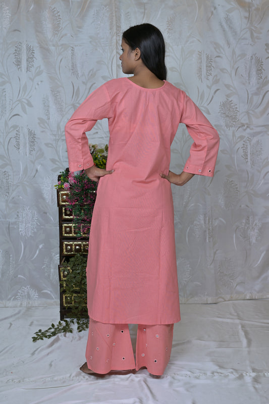 Mirror Embellished Kurta Palazzo Set