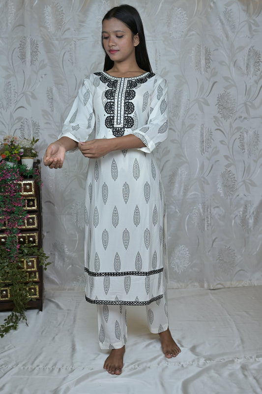 Block Printed Kurta Set with Matching Dupatta