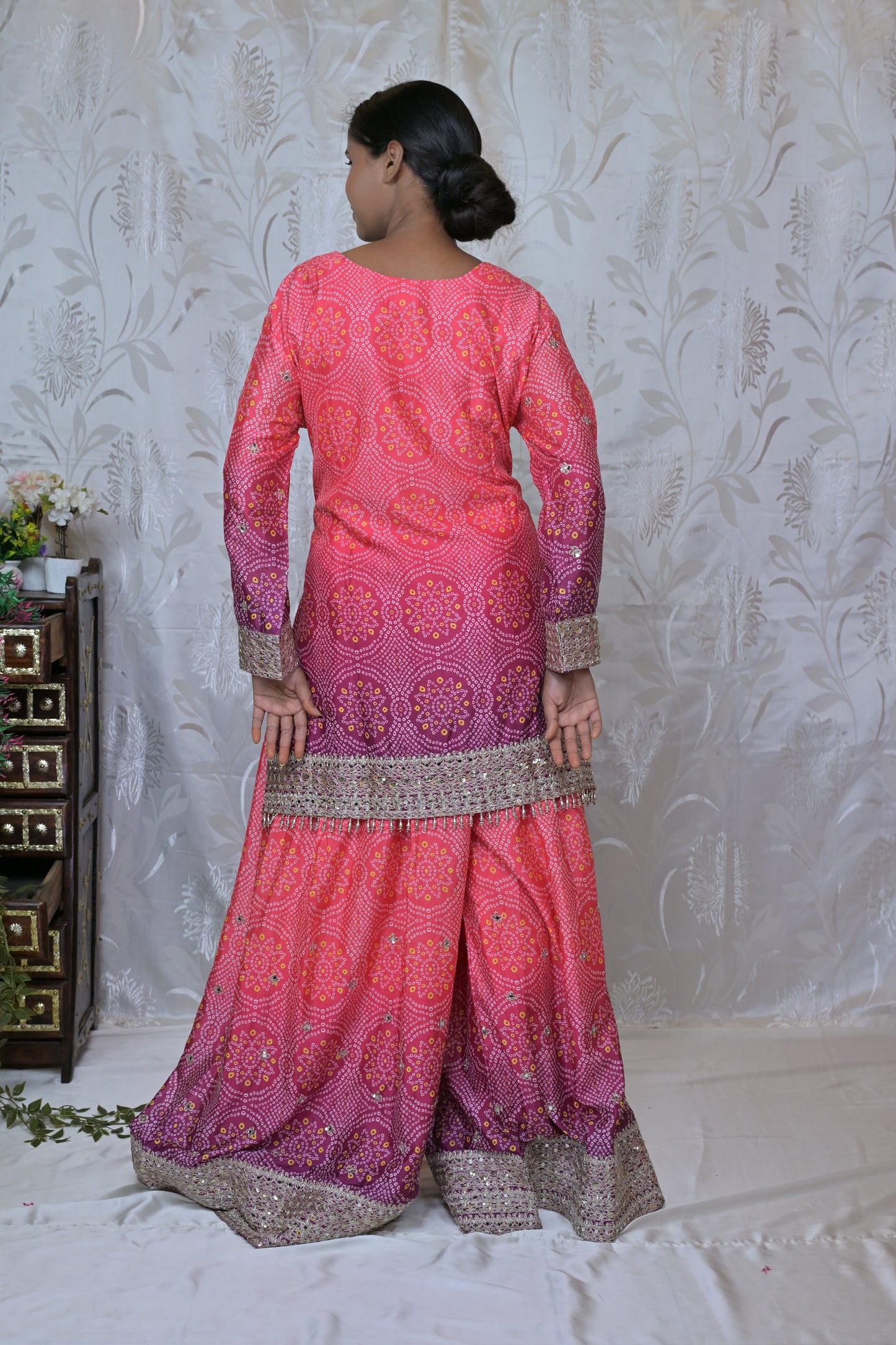 Vibrant Ombre Bandhani Print Suit Set