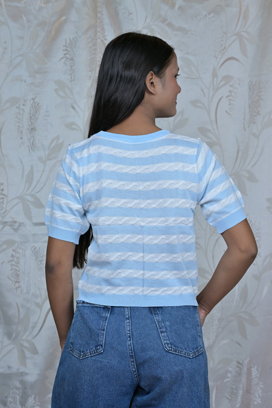 Striped Knitted Crop Top