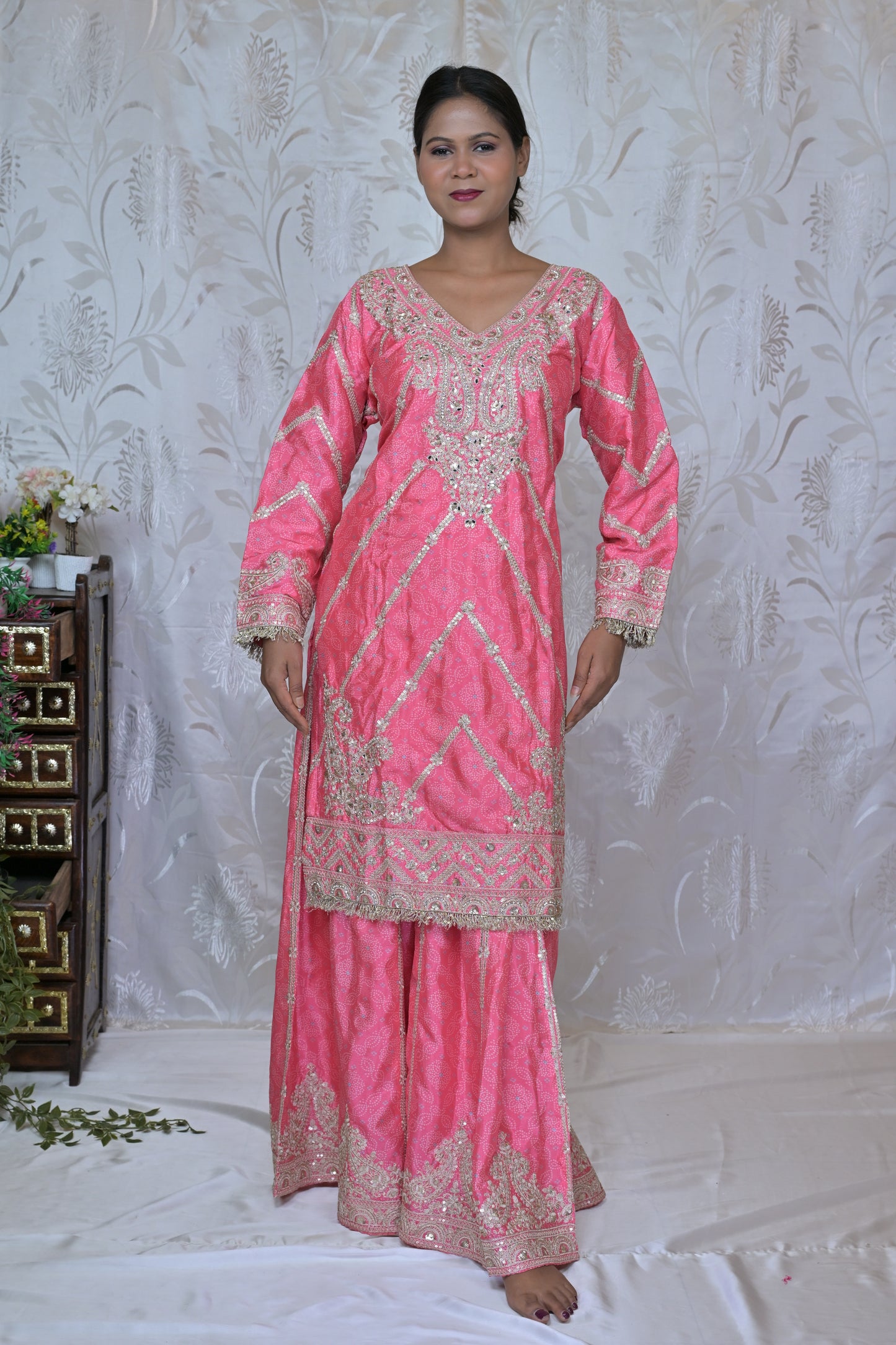 Heavy Embroidered Gharara Suit Set