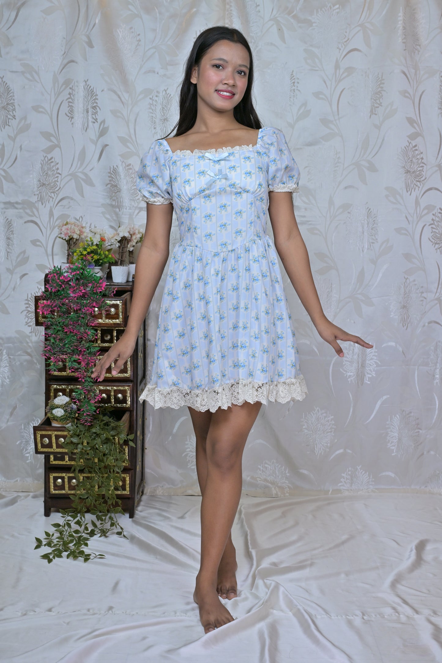 Blossom Blue Midi Dress