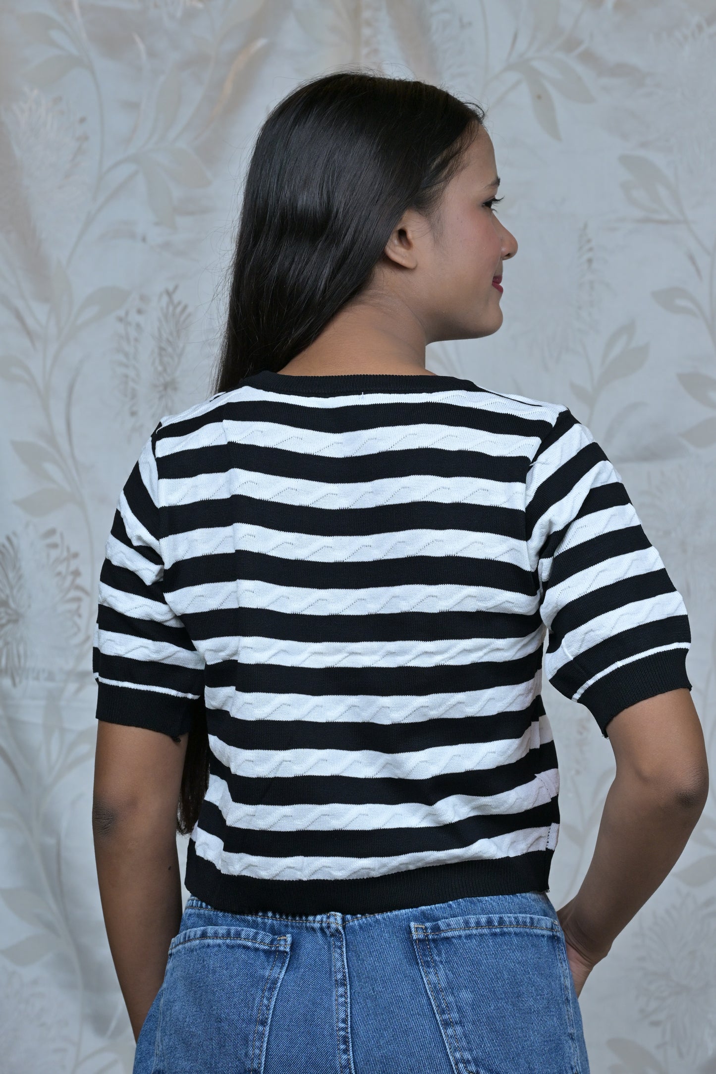 Striped Knitted Crop Top