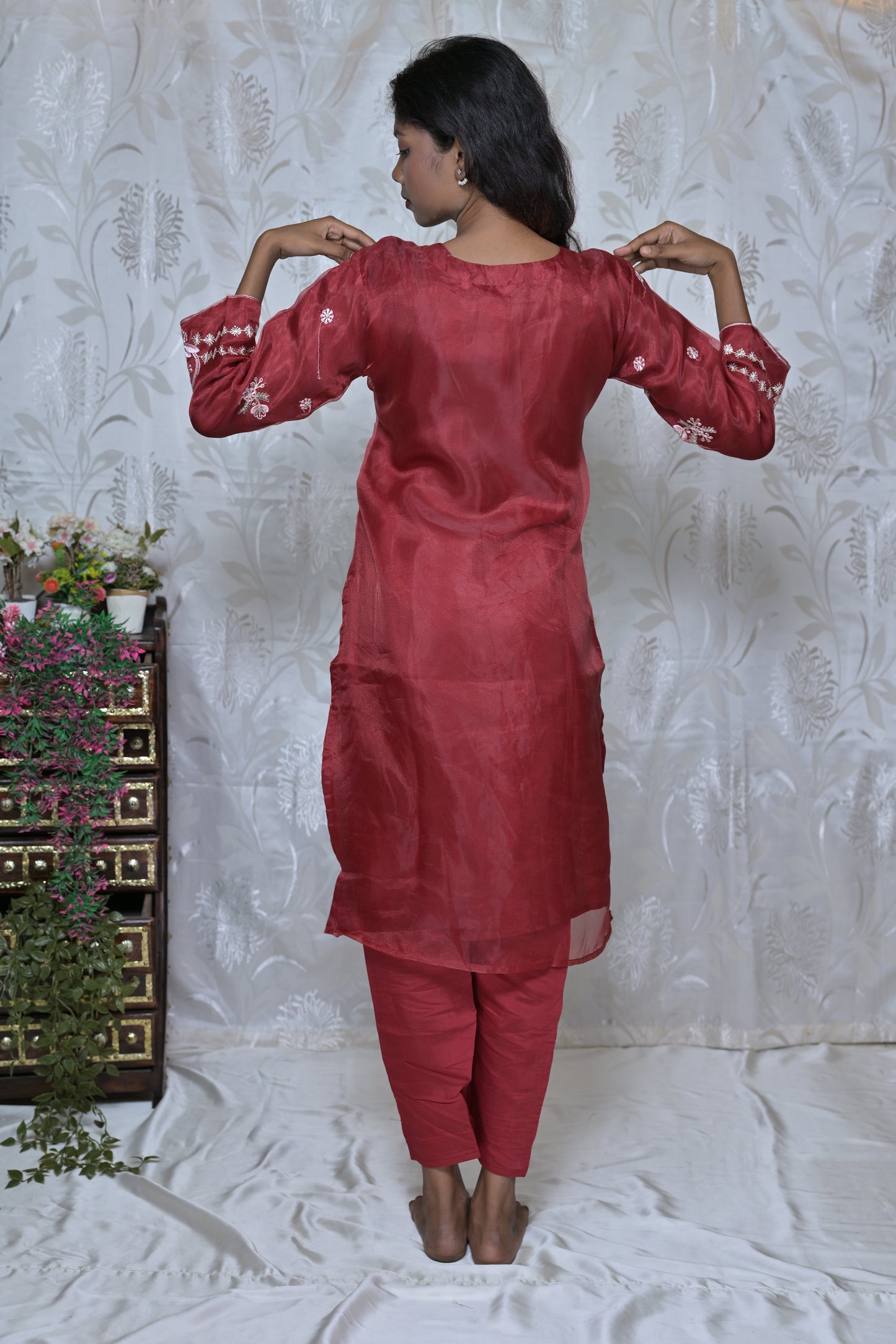 Opulent Embroidered Organza Ethnic Set