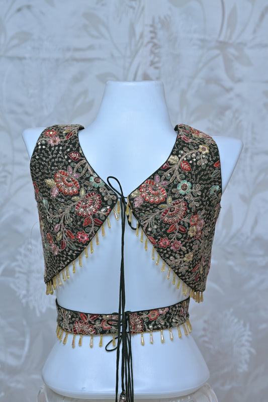 Chic Mirror Work Sleeveless Blouse