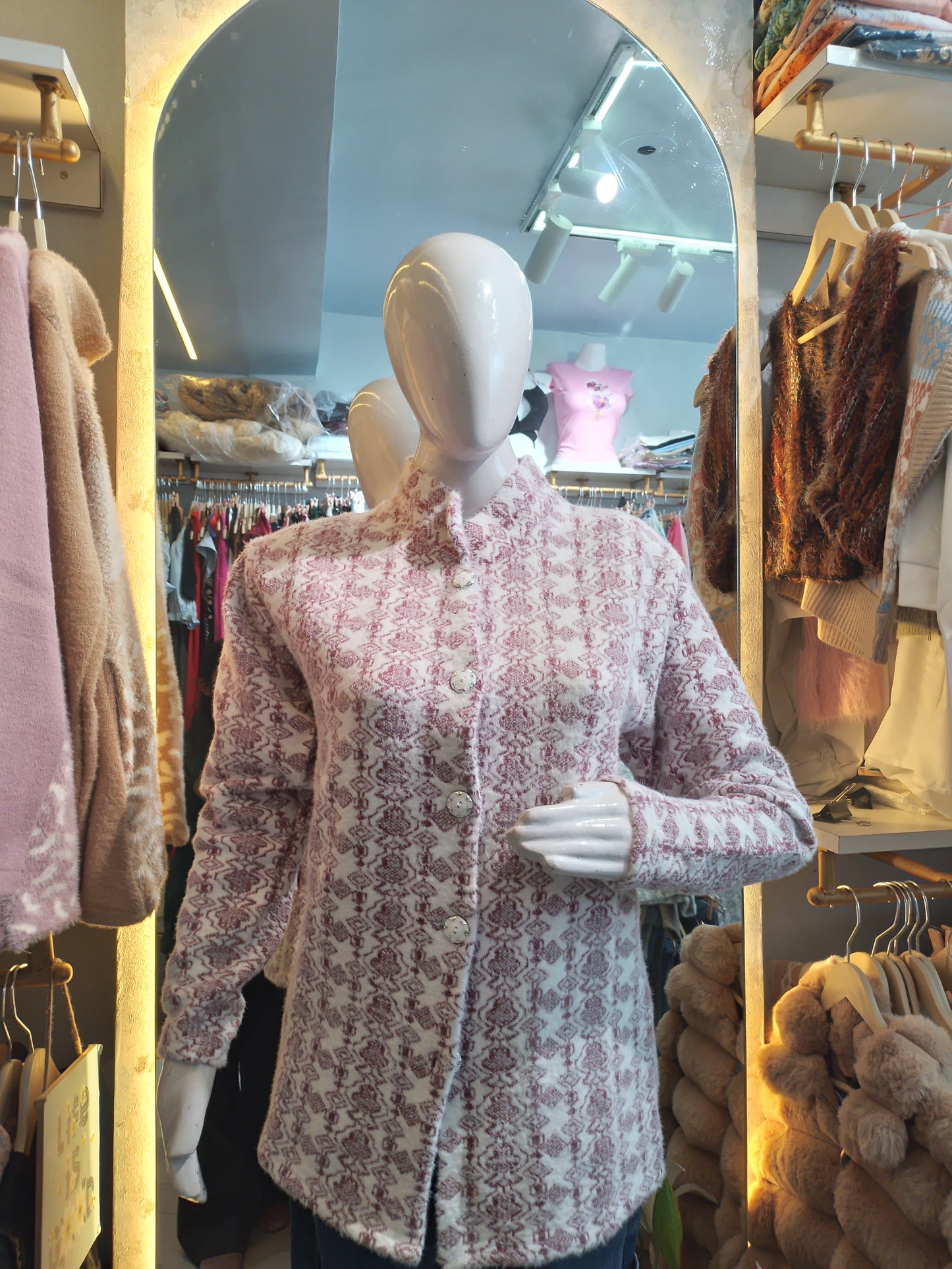 Spring Blossom" Printed Knit Cardigan