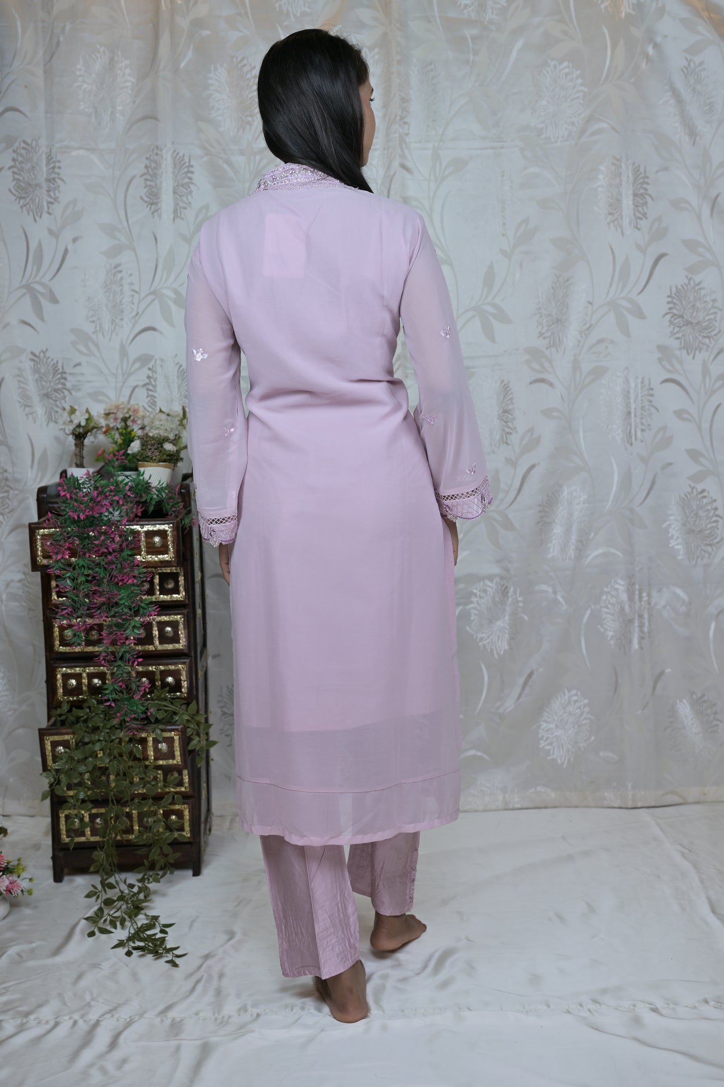 Pastel Embroidered Suit Set