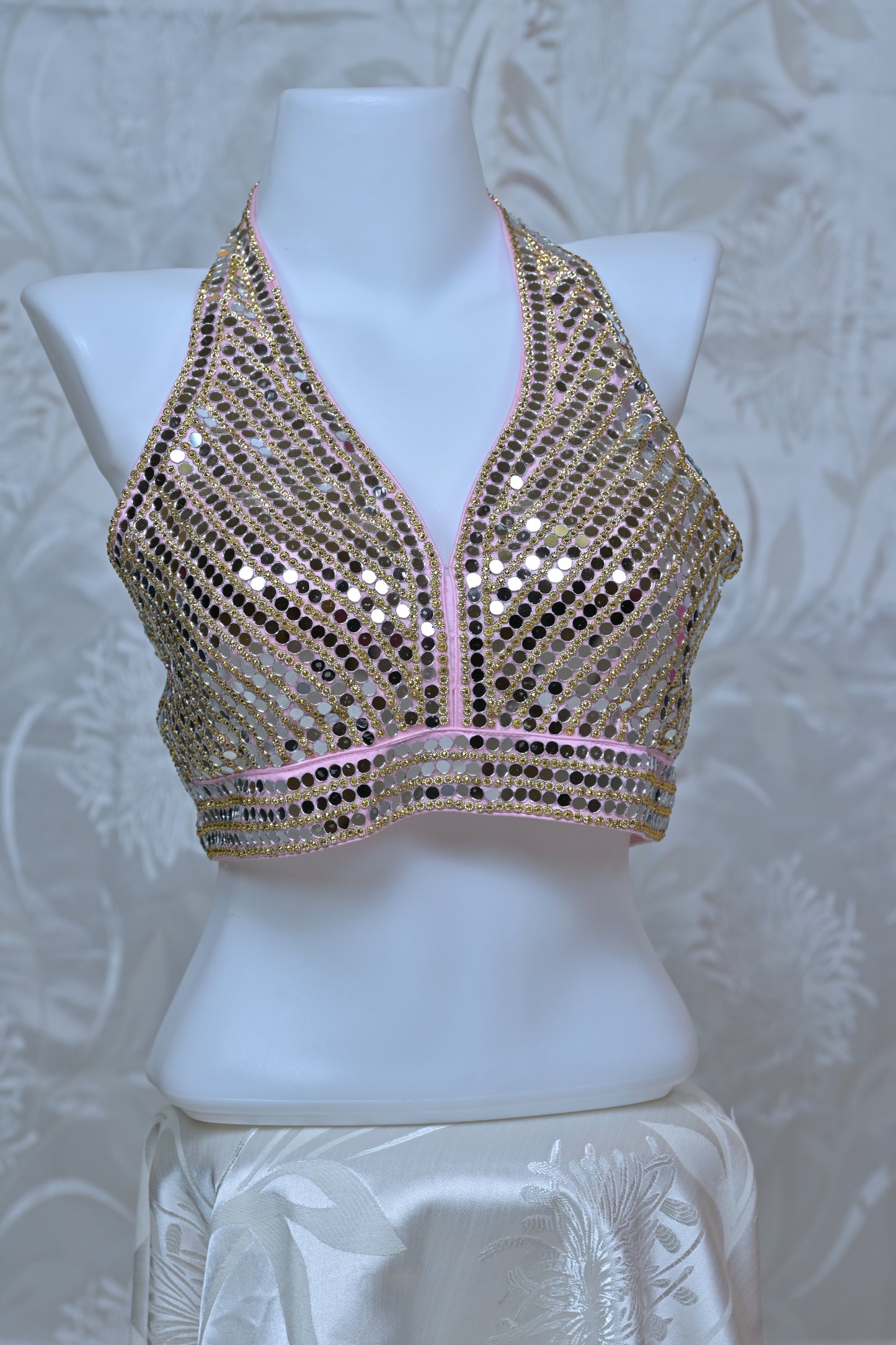 Elegant Mirror Work Padded Blouse
