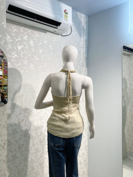 Golden Muse Halter Top