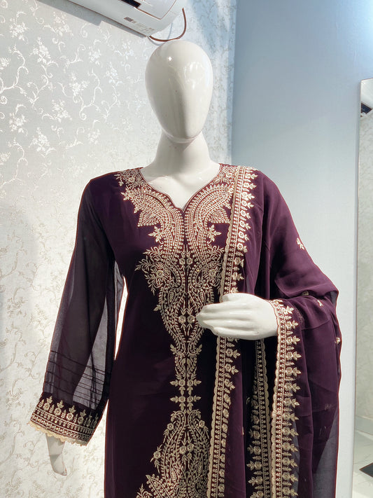 Festive Gota Embroidered Suit Set