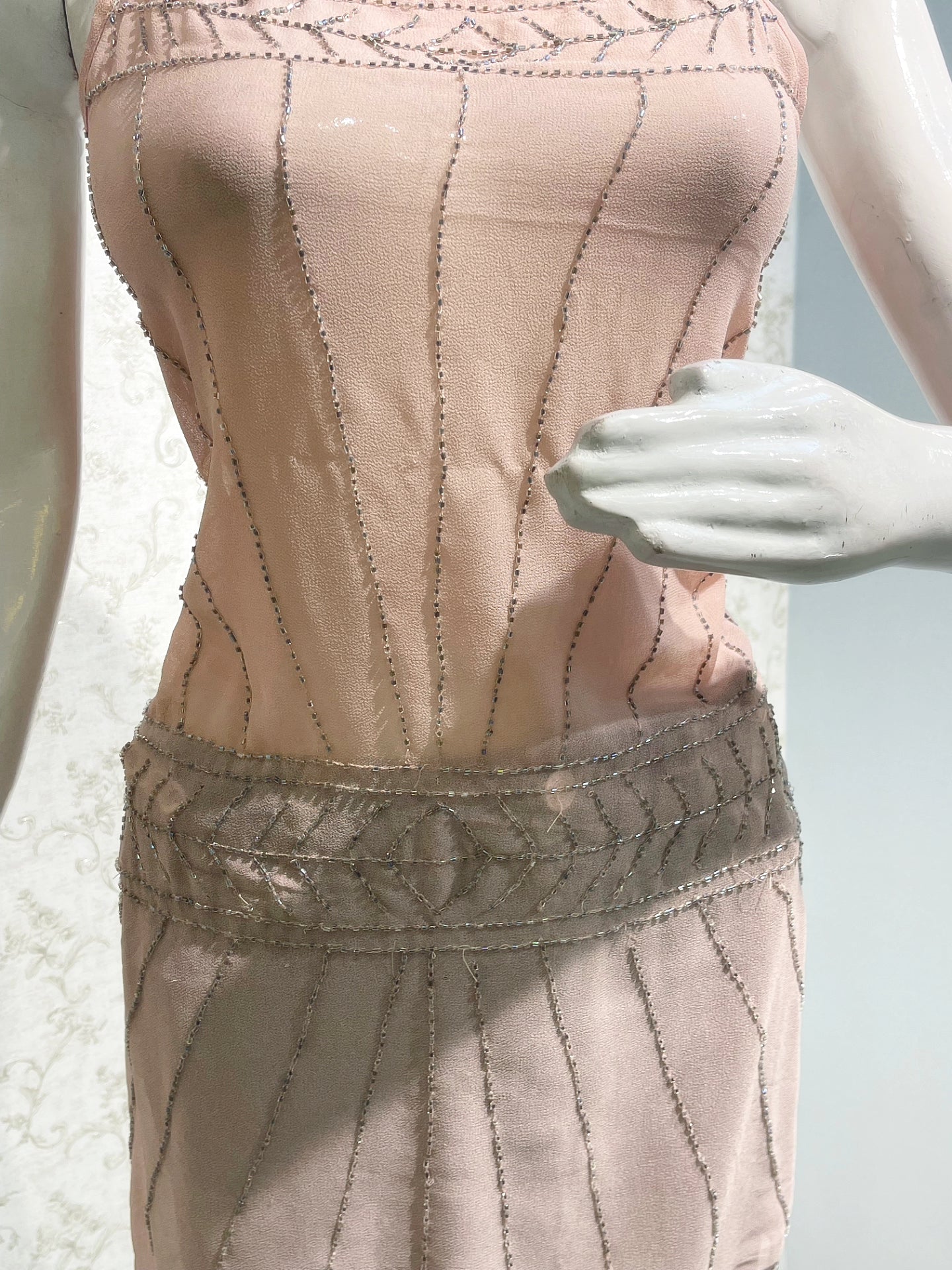Pink Beaded Flapper-Style Camisole Top