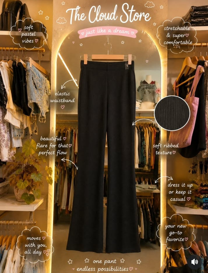 Ribbed Flared Trousers