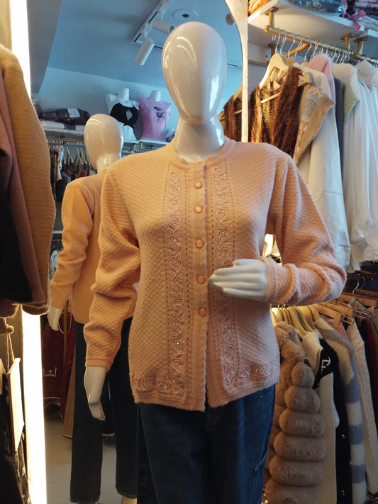 Victorian Whisper" Embellished Knit Cardigan