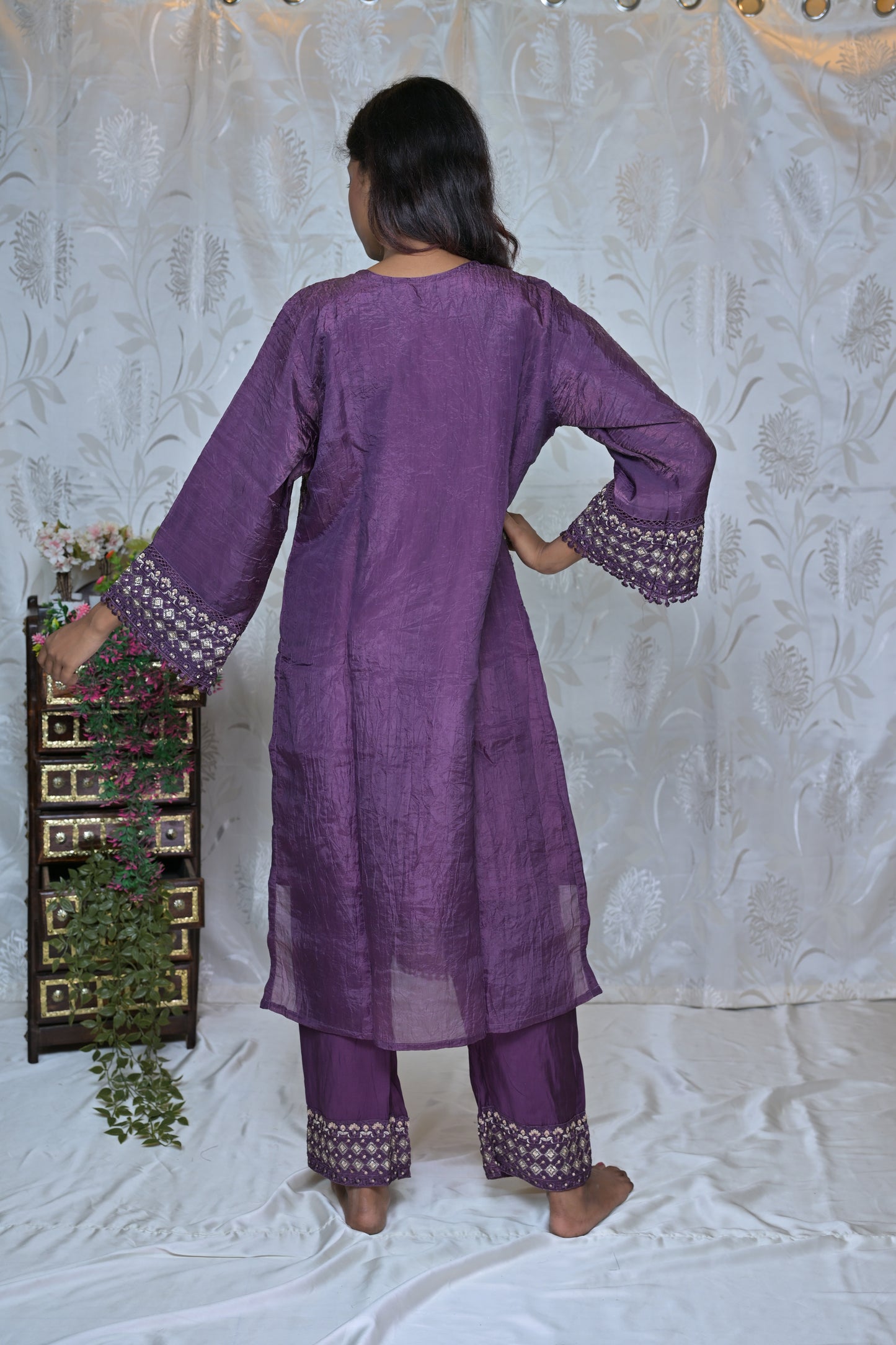 Gold Crush Embroidered Suit Set