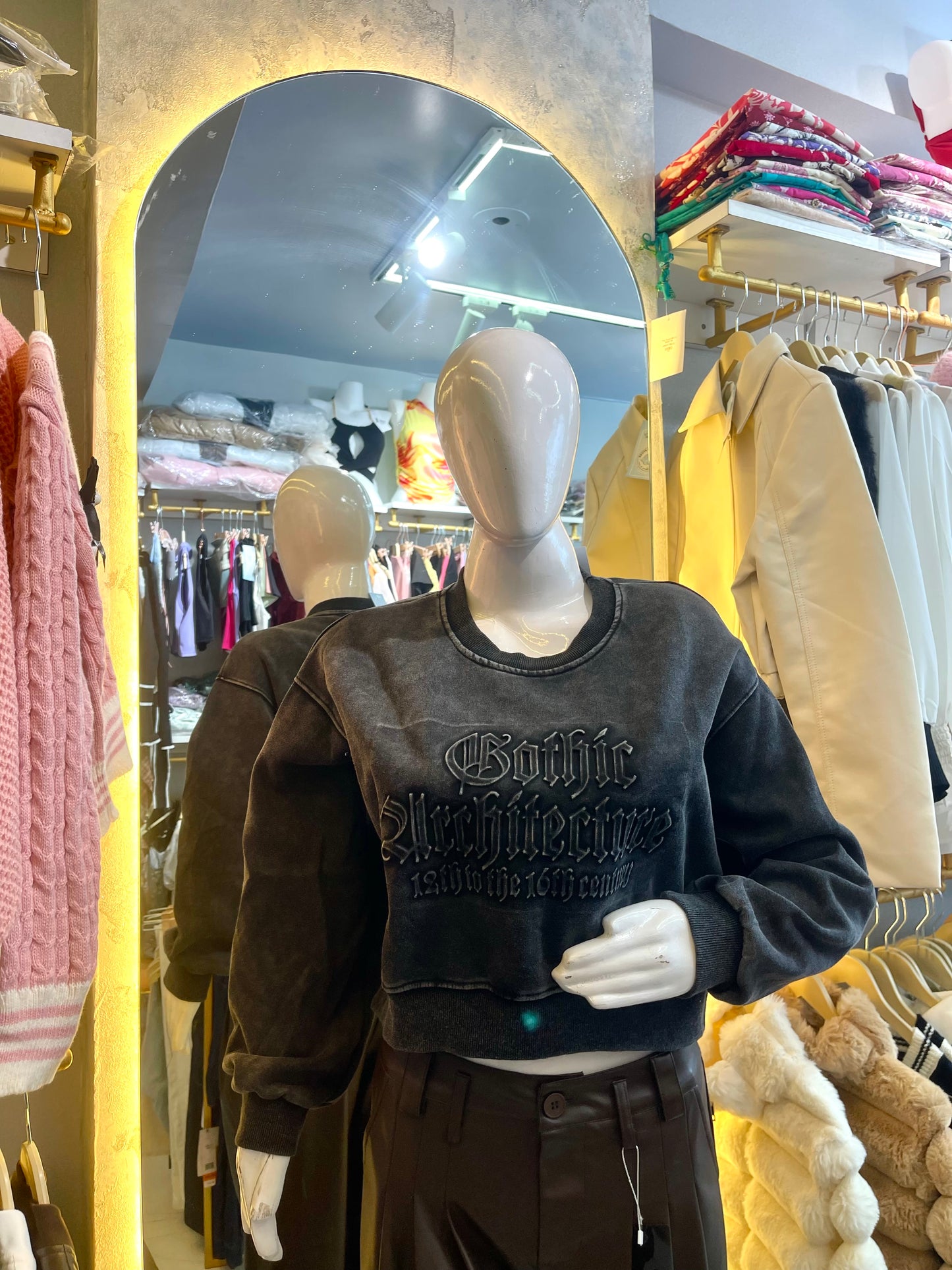 Cropped Graphic Sweatshirt