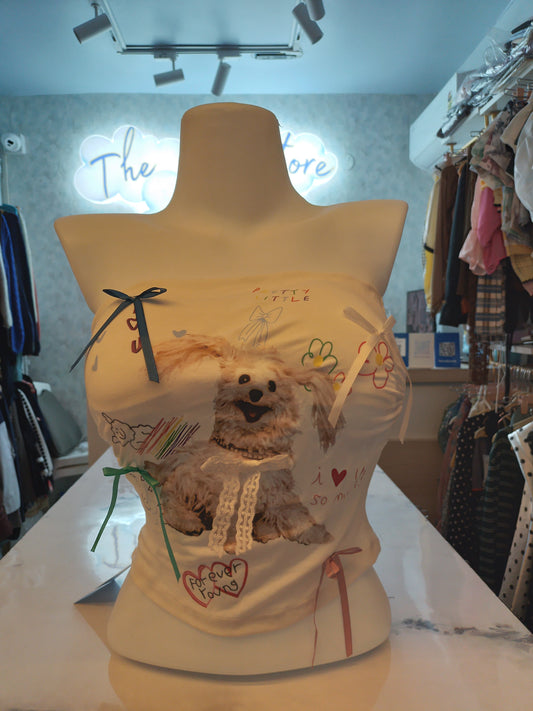 Rebel Heart" Ruffle Halter Graphic Top