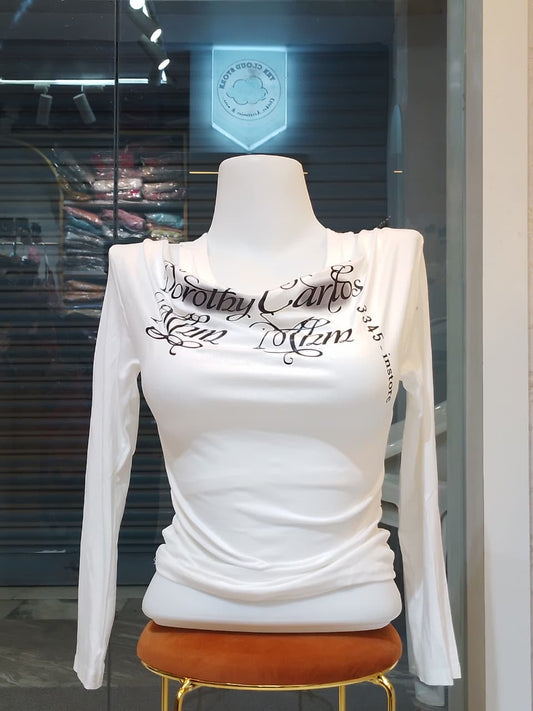 K-Style Graphic Off-Shoulder