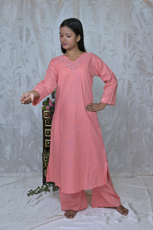 Mirror Embellished Kurta Palazzo Set