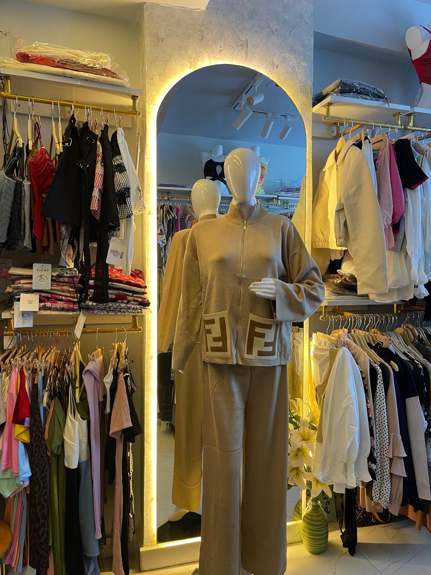 Mocha Luxe" Ribbed Knit Zipper Co-ord Set