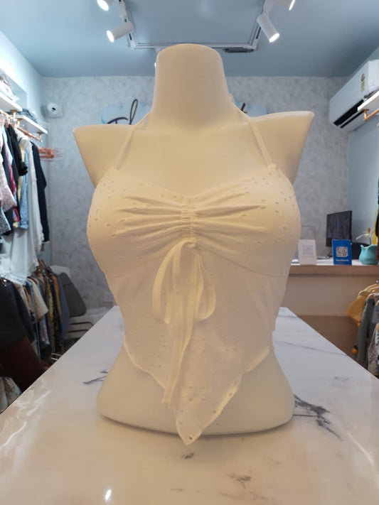 Vacation Ready Eyelet Halter Top