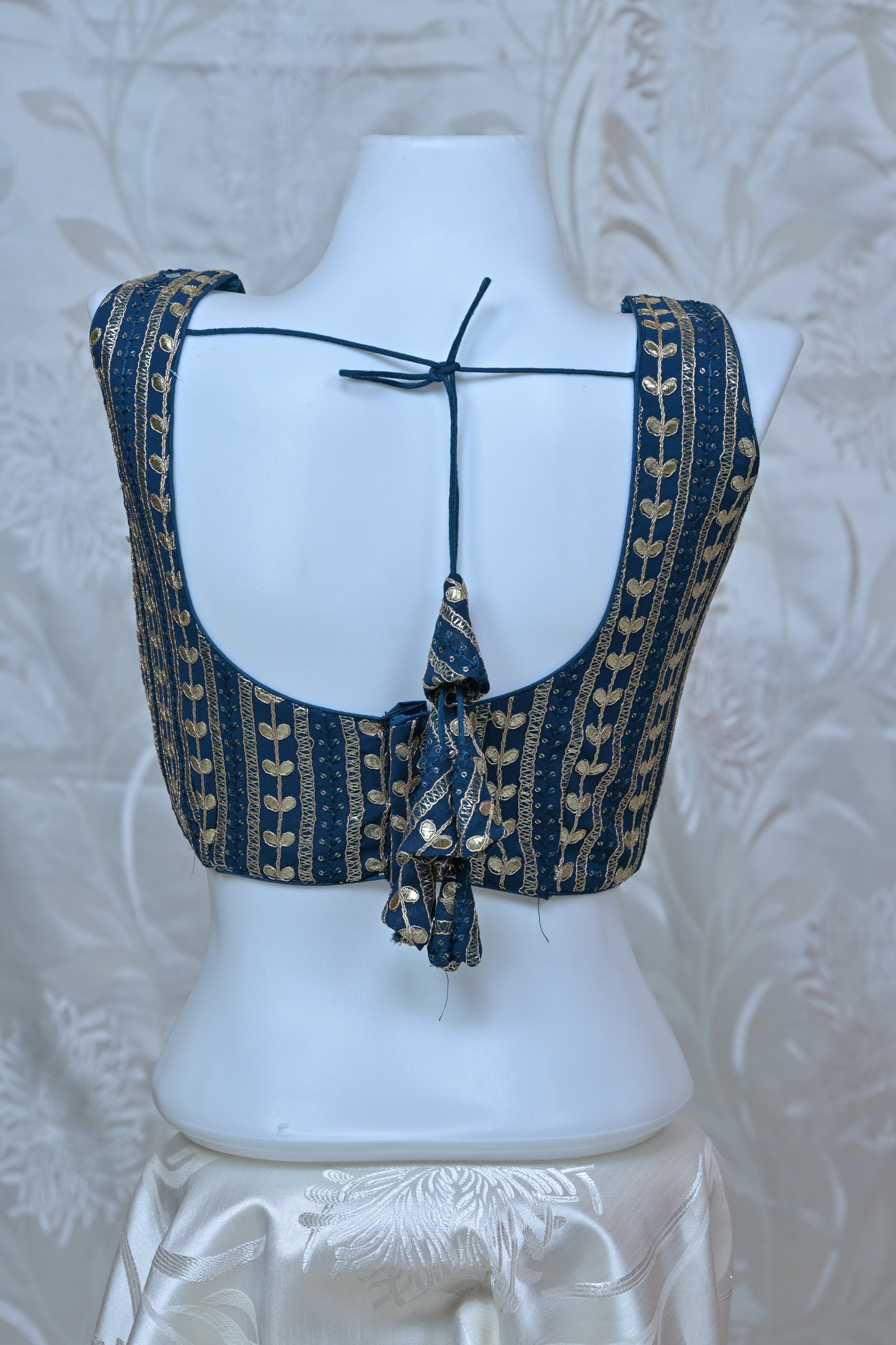 Embroidered V-Neck Sleeveless Blouse