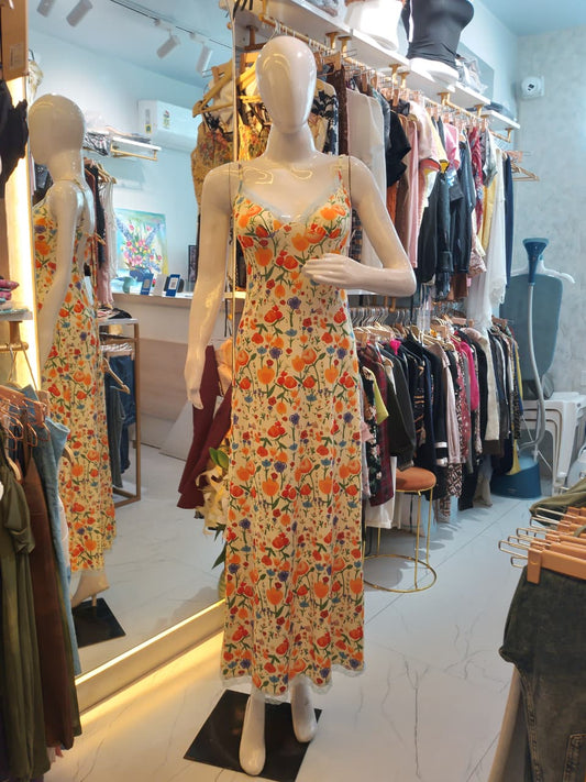 Meadow Bloom Strappy Maxi Dress