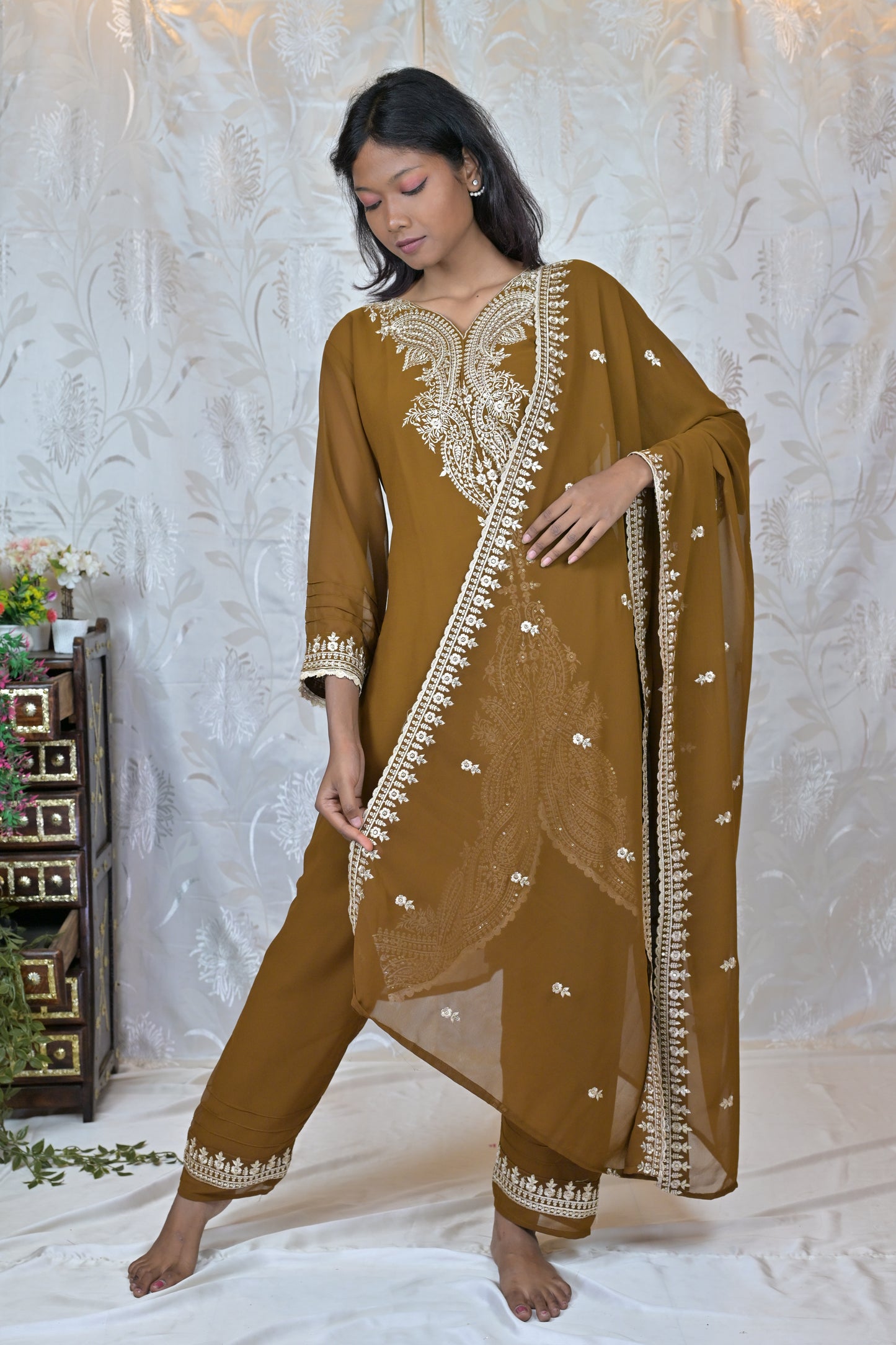 Festive Gota Embroidered Suit Set