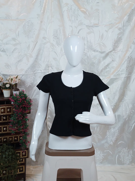 Women Black Graphic Print Regular Fit T-shirt