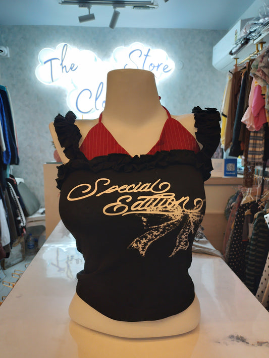 "Sweetheart Dusk" Lace-Trim Cropped Cami