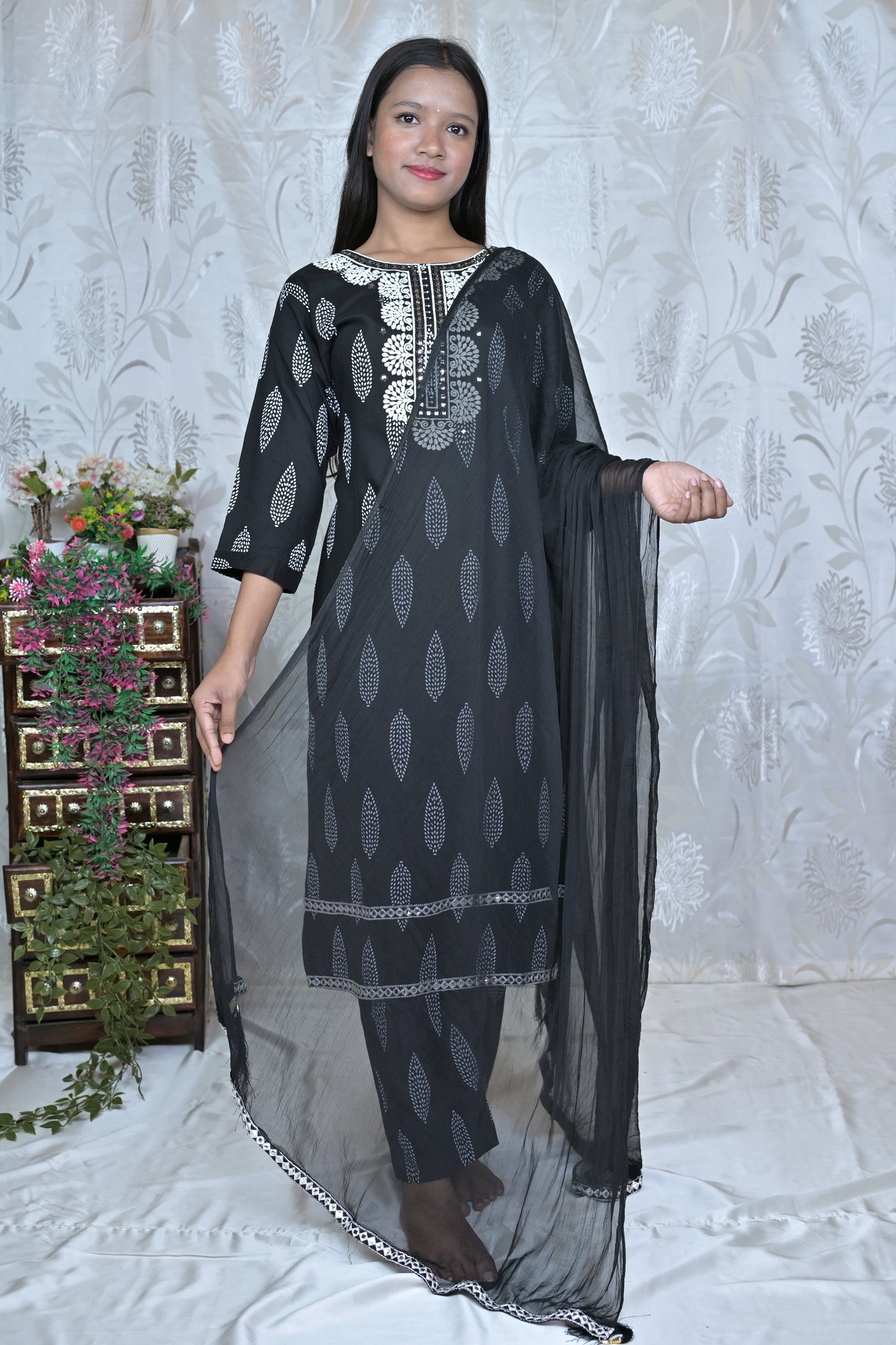 Block Printed Kurta Set with Matching Dupatta