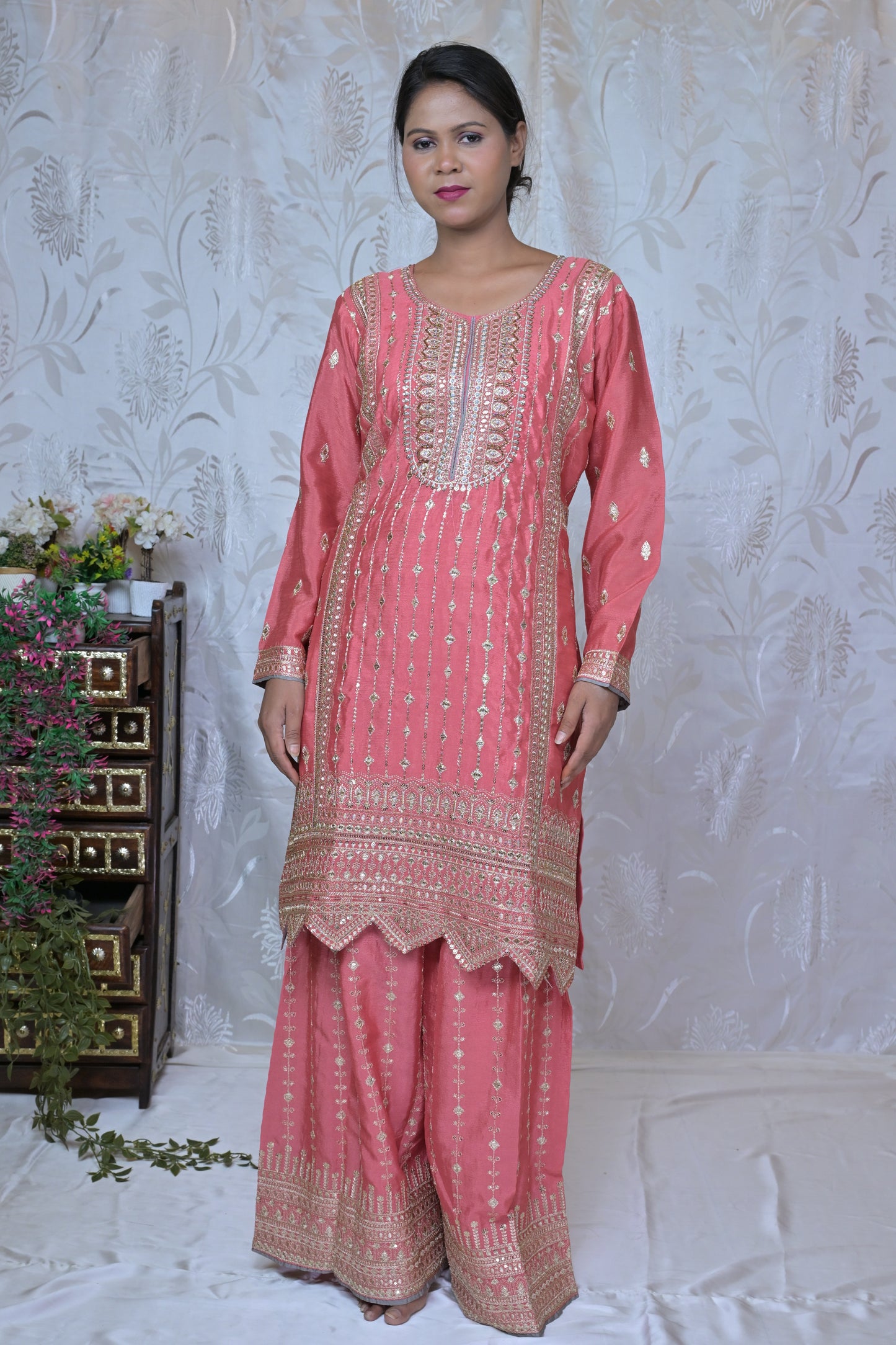 Festive Junoon Palazzo Suit with Embroidered Kurta and Dupatta