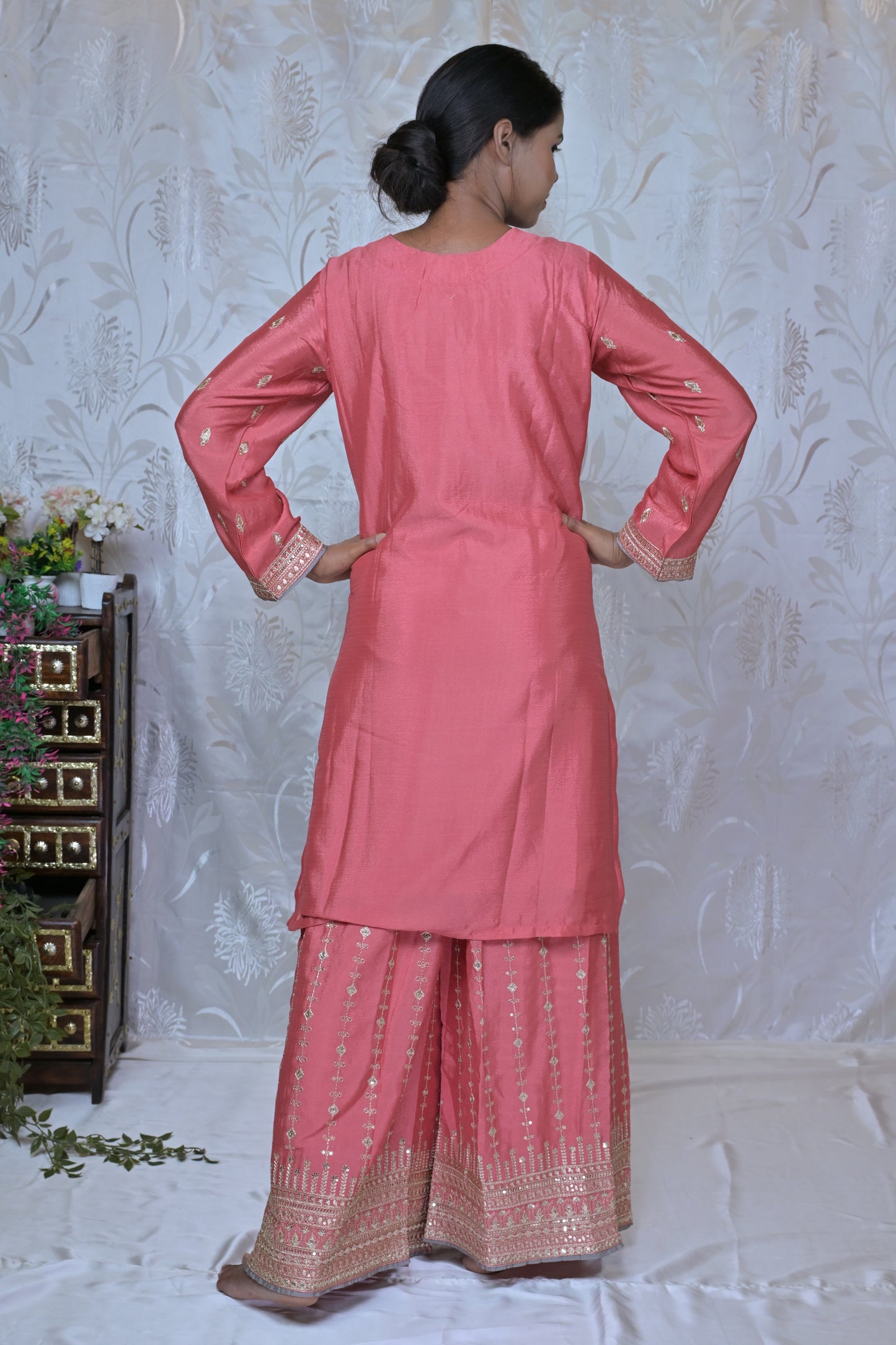 Festive Junoon Palazzo Suit with Embroidered Kurta and Dupatta