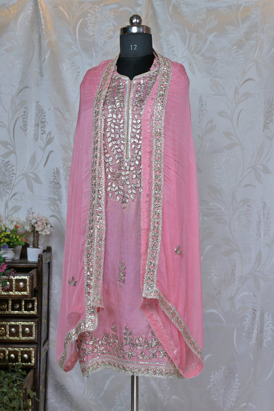 The "Maharani Pink" Semi-Stitched Suit