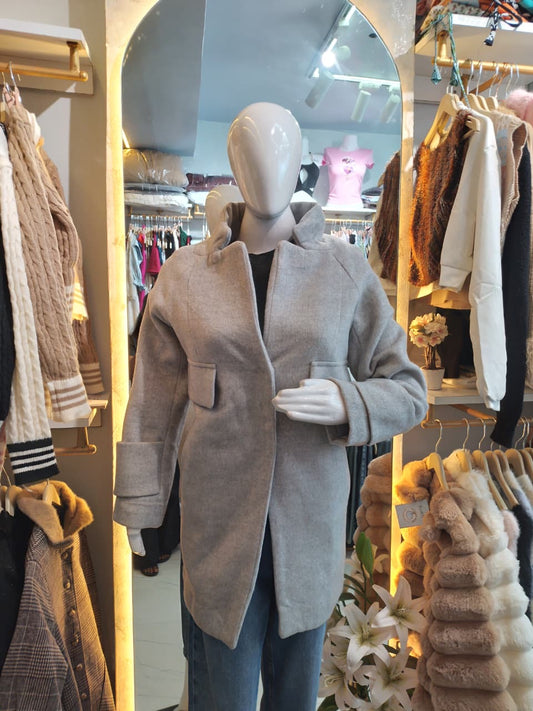 Sculpted Cloud" Oversized Wool-Blend Coat