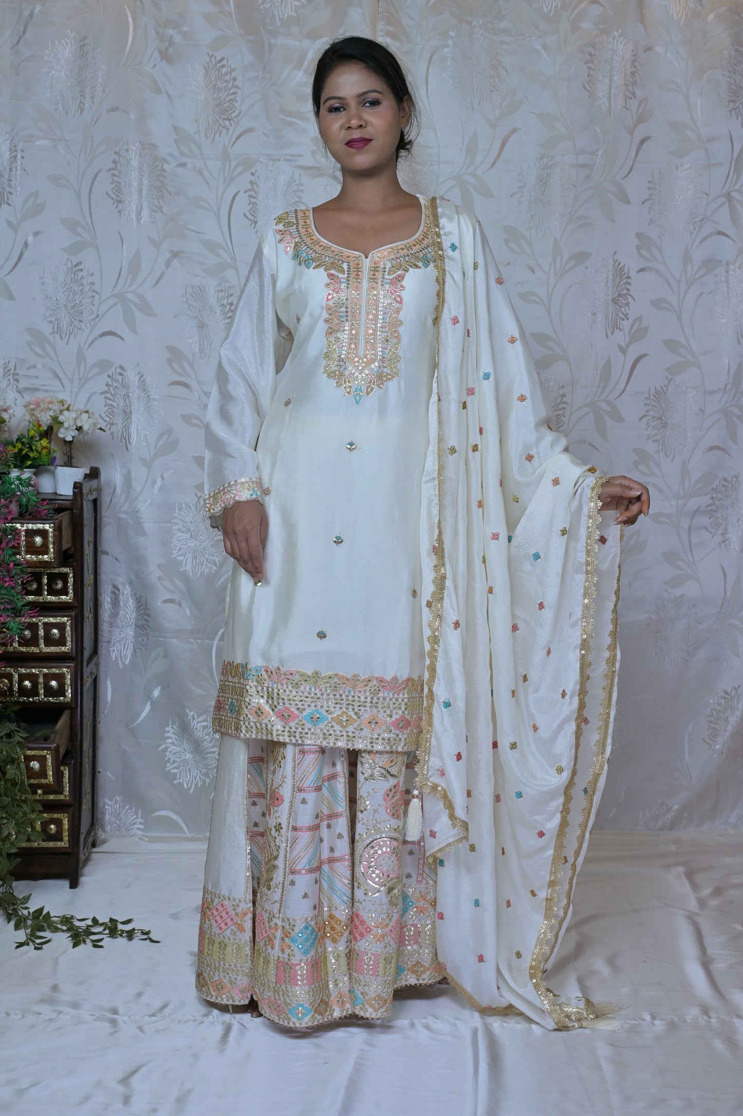 Opulent Embroidered Sharara with Dupatta