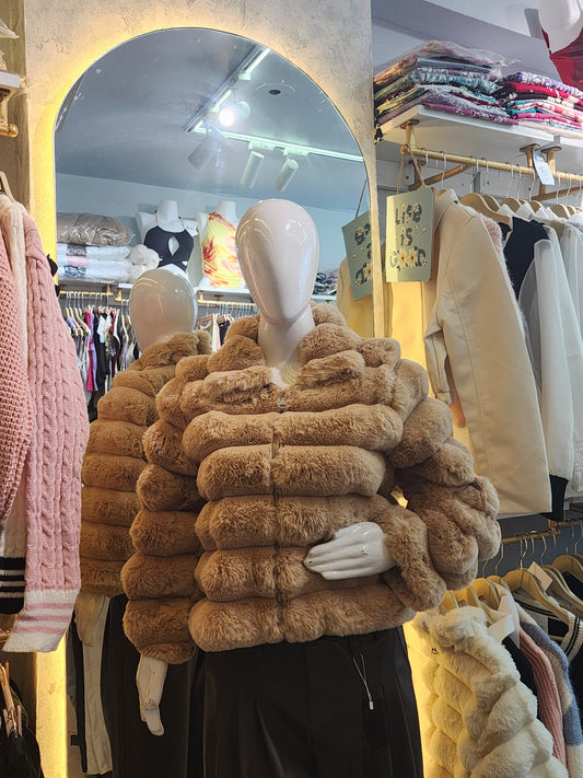 Cloud Nine" Plush Faux Fur Puffer Jacket