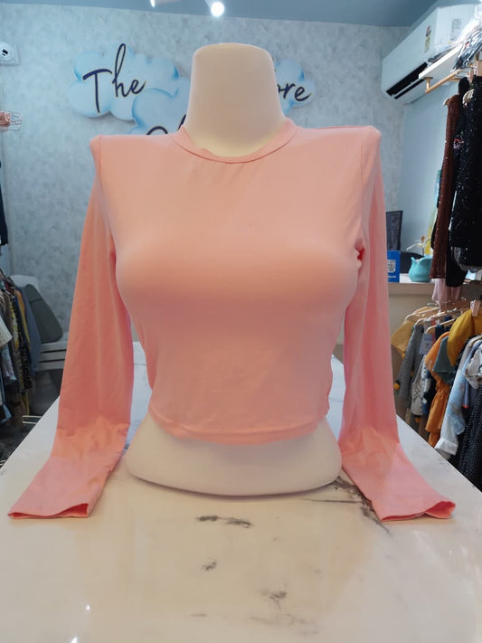 Effortless Glam Long-Sleeve Crop Top